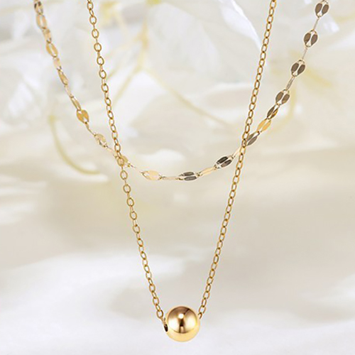 골드앤 14K 샤를렌 골드볼 두줄체인 목걸이 4mm/7mm 데일리 레이어드 금 목걸이 276,600원