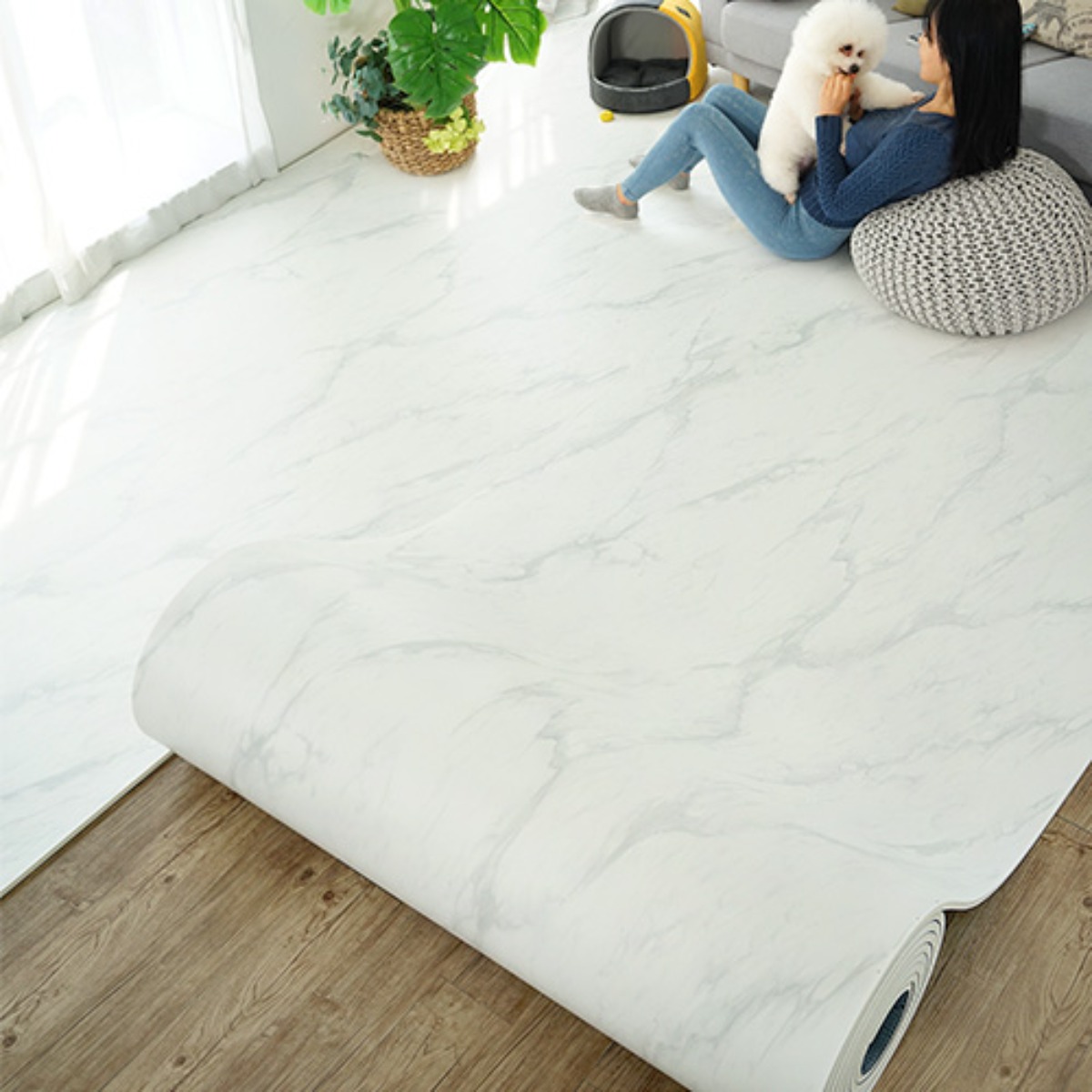 휴팡 15T 애견 롤매트 셀프시공 강아지매트 미끄럼방지 슬개골보호 펫 PVC매트, 폭 140cm x 5m 199,500원