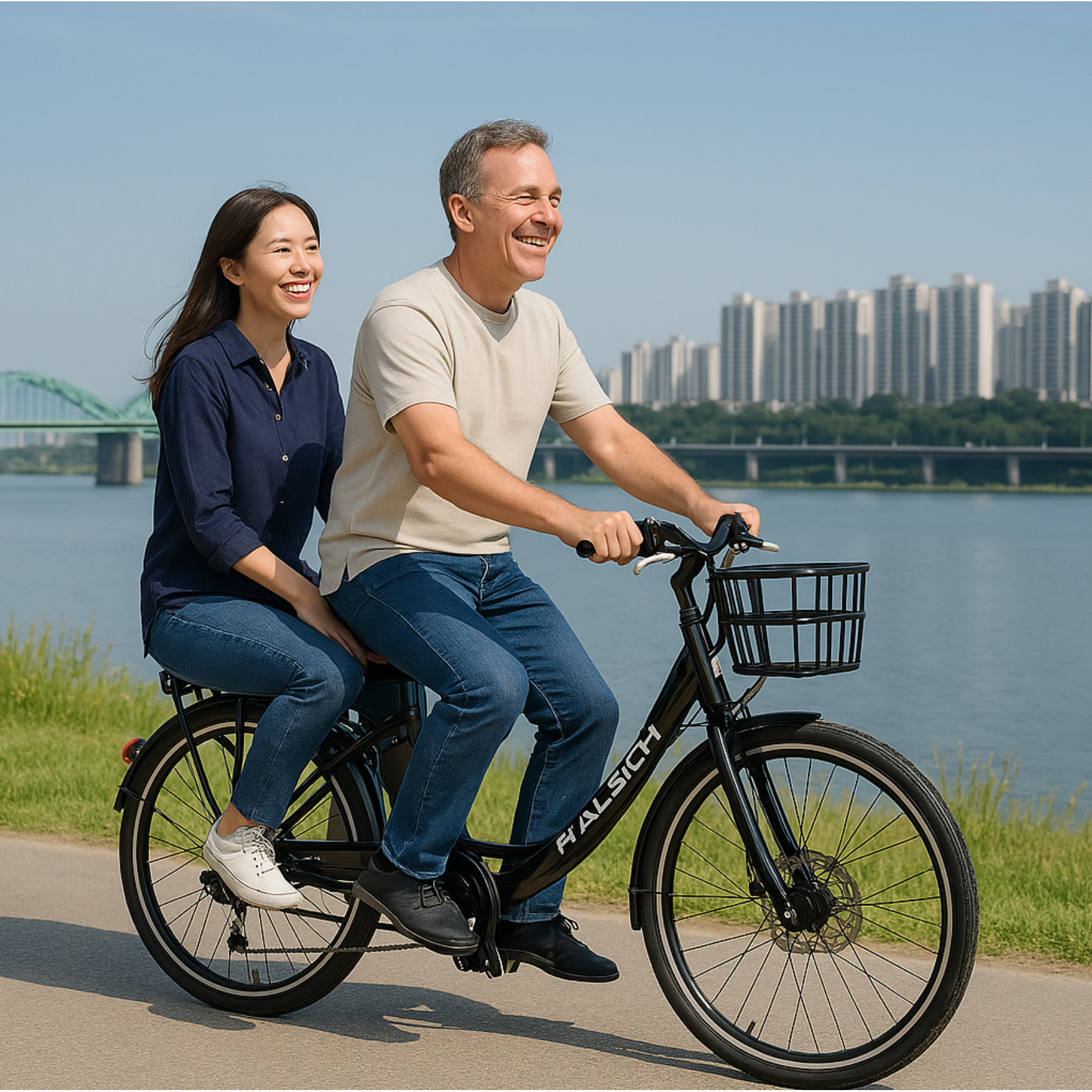 아빠와딸 2인승 전기 자전거 안전한 안정적인 뒷좌석 전동 유치원 어린이집 등하교 출퇴근 648,830원