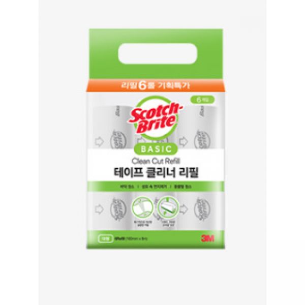 3M 스카치브라이트 돌돌이 베이직 테이프 클리너 대형 리필 6입 롤크리너 19,200원