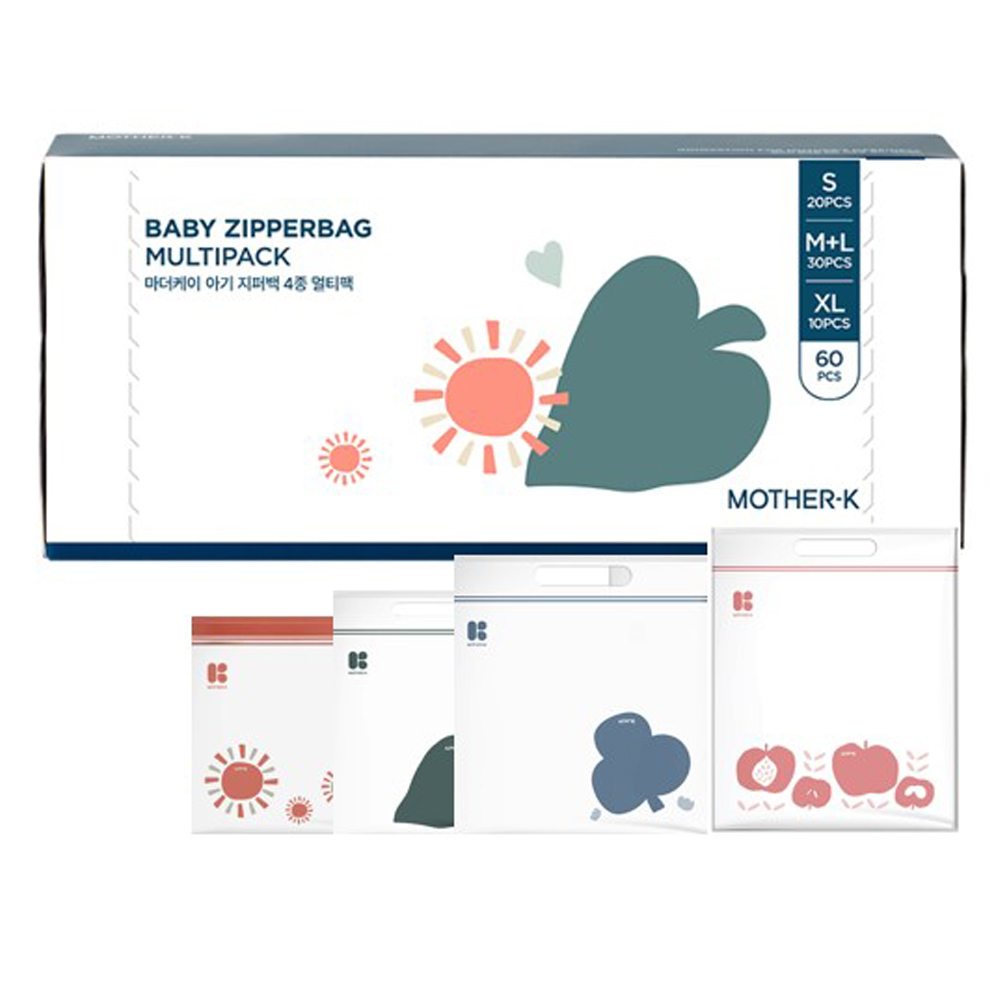 마더케이 아기 지퍼백 멀티팩 S 20매입 + M 15매입 + L 15매입 + XL 10매입, 1개 14,190원