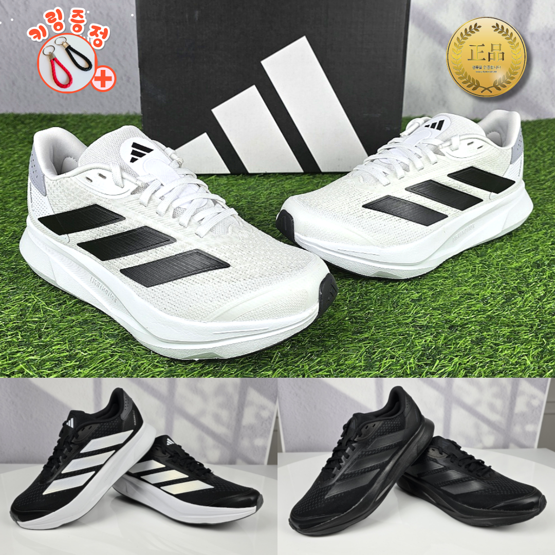 국내매장판 아디다스 듀라모 신형 운동화 경량 마라톤화 화이트 블랙 남성 여성 헬스 쿠션 런닝화 with VIVAJS 번들구성 67,700원