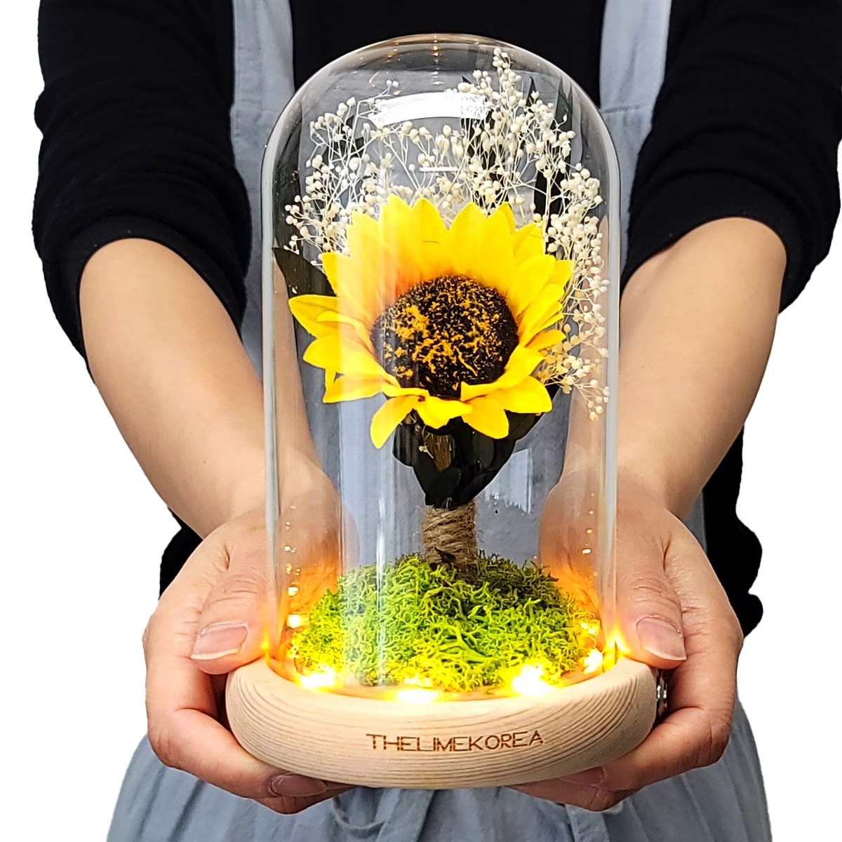 더라임코리아 풍수 해바라기 LED 유리돔 무드등 집들이 이사 개업 선물, 단일색상 31,130원