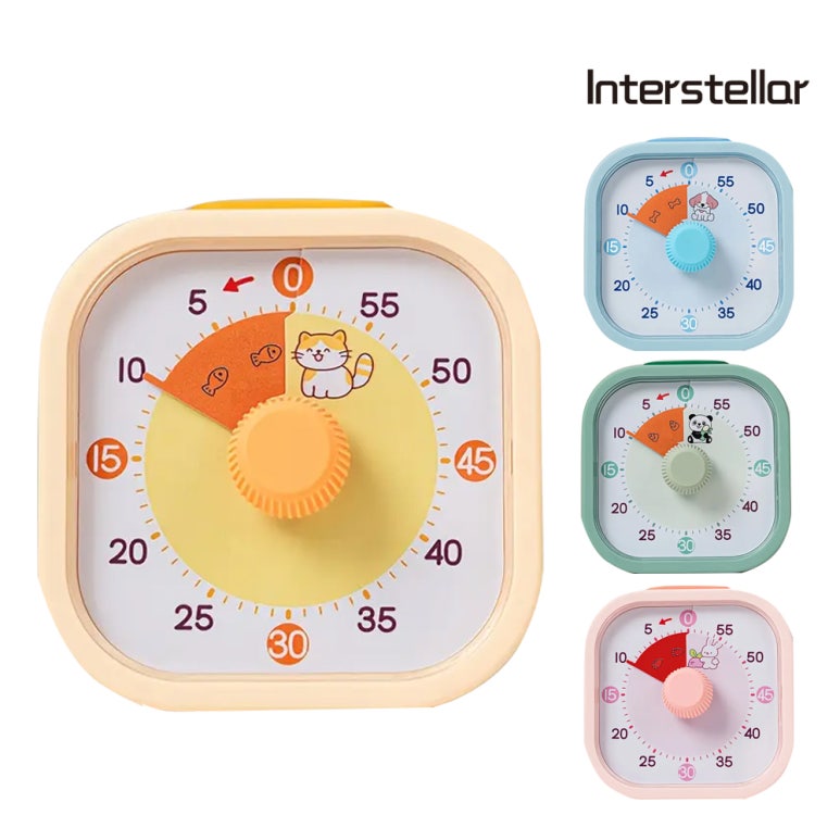 Interstellar 기적의 60분 큐티 애니멀 시간을 먹는 귀여운 시각타이머 무소음 몰입 공부 숙제 출근준비 회의마침 운동 독서 시간관리 아날로그 스터디 알람 스톱워치 시간선물 10,900원