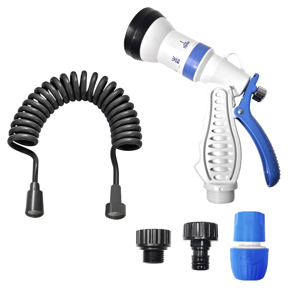 월드크린 다기능 베란다 욕실 청소건 + 코일호스 3m 세트, 1세트, 블랙 12,200원