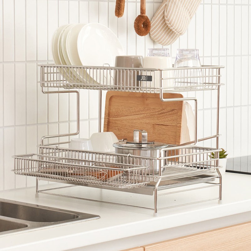 JBJ 올스텐 올인원 2단 식기건조대 물빠짐 쟁반형 설거지 그릇 정리대 162,900원