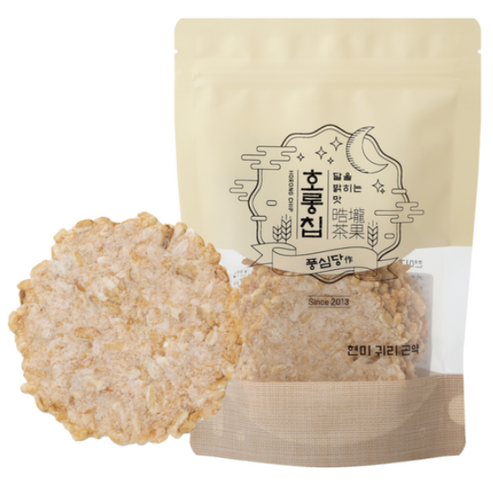 풍심당 호롱칩 국내산 현미 귀리 곤약 누룽지칩, 쌀 과자, 회사 간식, 저당간식, 건강간식, 100g, 1개 7,500원