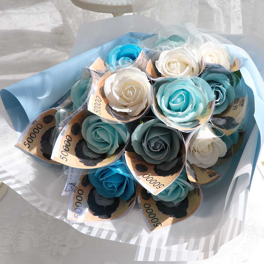 노블리 비누꽃 장미 20송이 돈 꽃다발 + 메세지카드 + 기프트 쇼핑백 12,900원