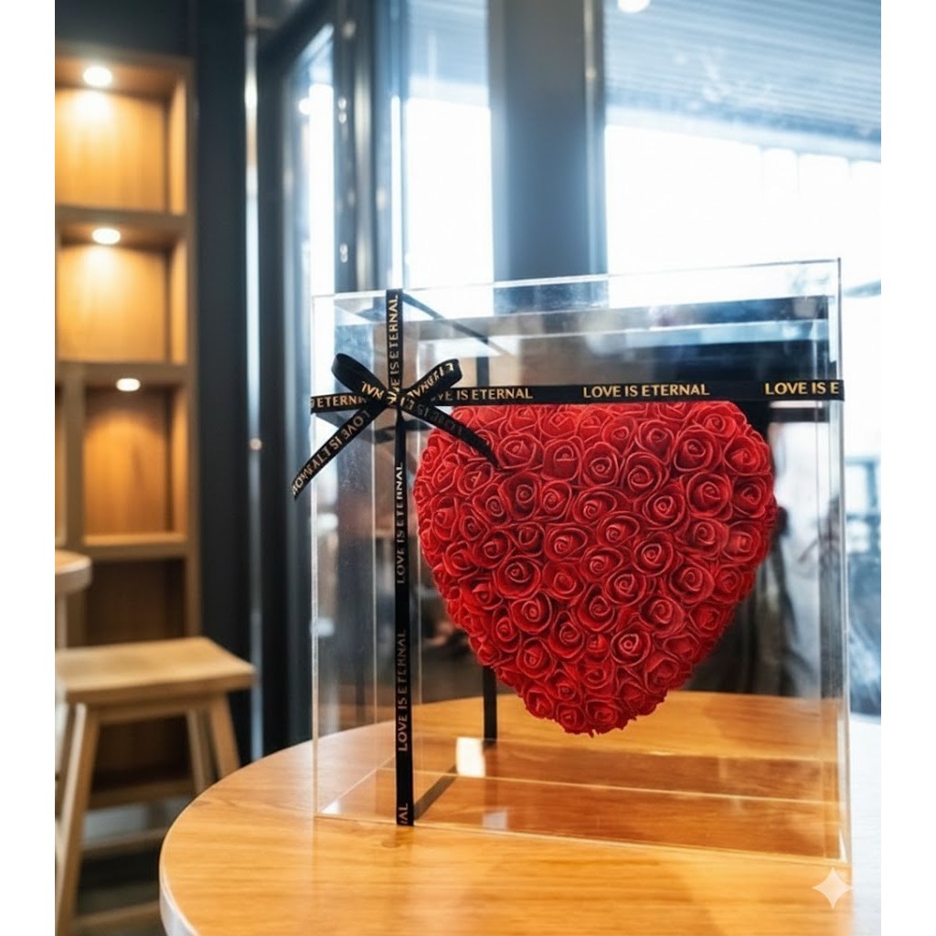 하트 장미비누꽃 아크릴거울상자 플라워선물 발렌타인데이 화이트데이 인테리어소품 61,900원