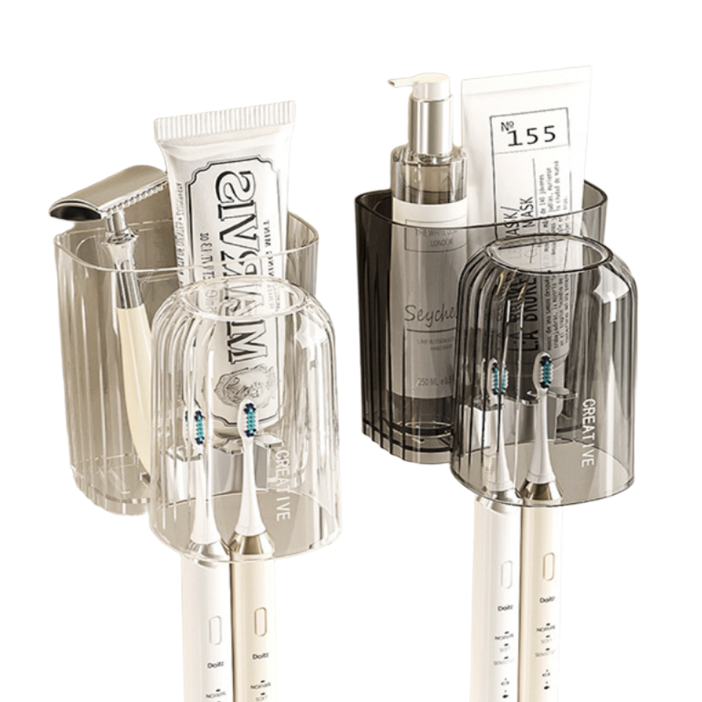 2개세트 맘띵마켓 무타공 칫솔꽂이 욕실 양치컵 칫솔홀더 블랙 화이트 9,600원