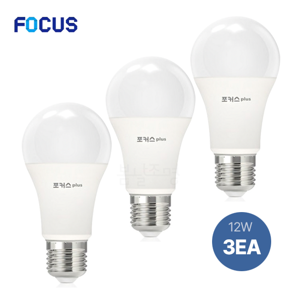 FOCUS LED PC 벌브 전구 12W E26, 3개, 주광색 4,500원
