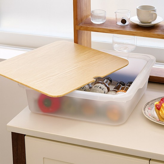 모모 팬트리 리빙박스 우드상판 M 1개 옷 수납 장난감 정리함 적층형 9,030원