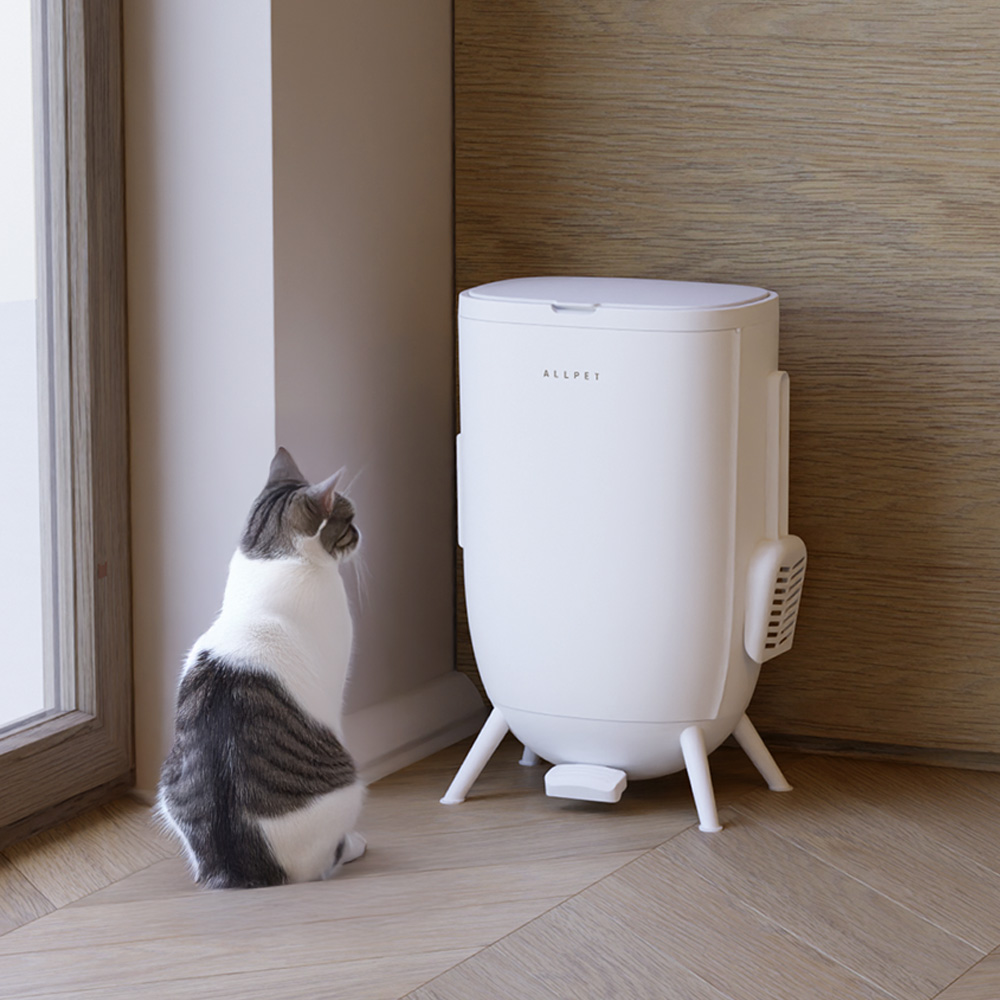 올펫 페달 휴지통 21L 화이트 고양이 화장실 배변처리 냄새차단 59,900원