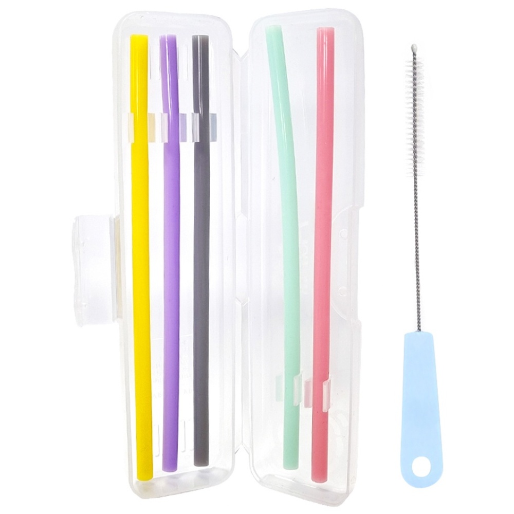 아가프라 실리콘빨대5p+세척솔+케이스 세트 재사용 열탕가능 환경친화적빨대 리유저블, 1개, 5개입 11,200원