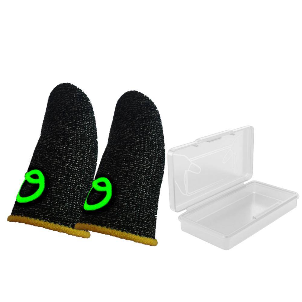 핫쿨스토어 야광 스마트폰 게임 게이밍 골무 + 케이스 세트, 노랑 세트, 1개 8,000원