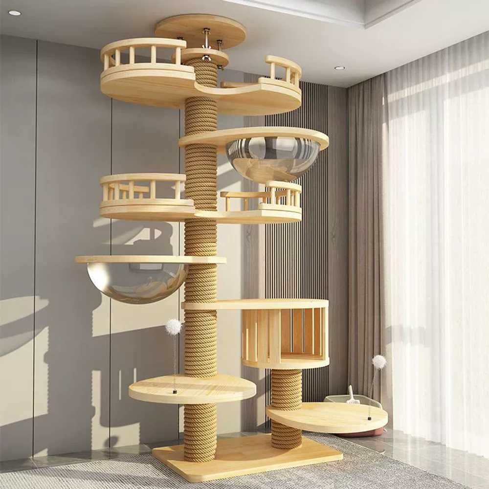 대형묘캣타워 뚱냥이 놀이터 튼튼한 고양이 등반 단단한 다층 원목 캣폴 서클 주문제작 140,600원