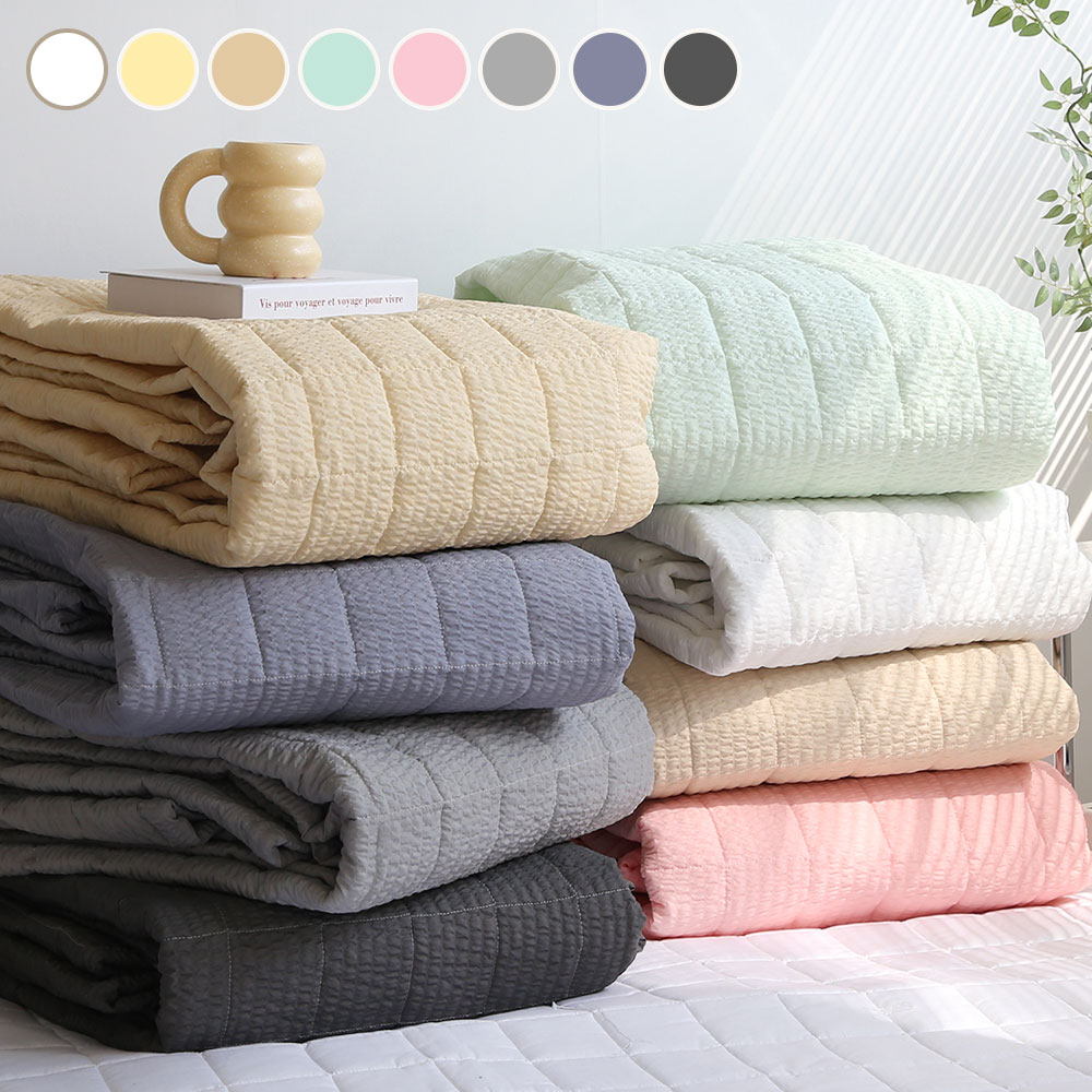 코니크 시원한 시어서커 고정밴드 여름 침대패드 이불패드8COLOR, 모노 그레이 24,900원