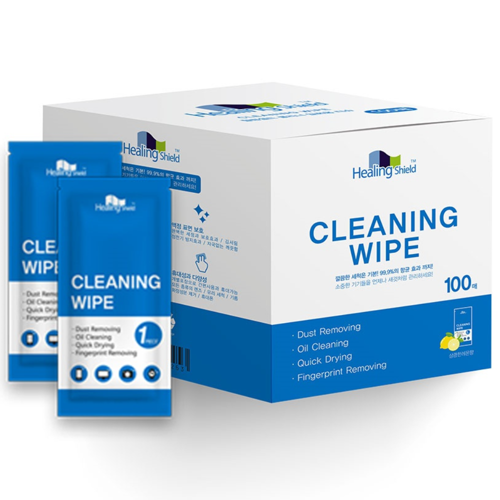 힐링쉴드 스마트폰 렌즈클리너 안경닦이 항균티슈 일회용 액정 클리너 100매 8,800원