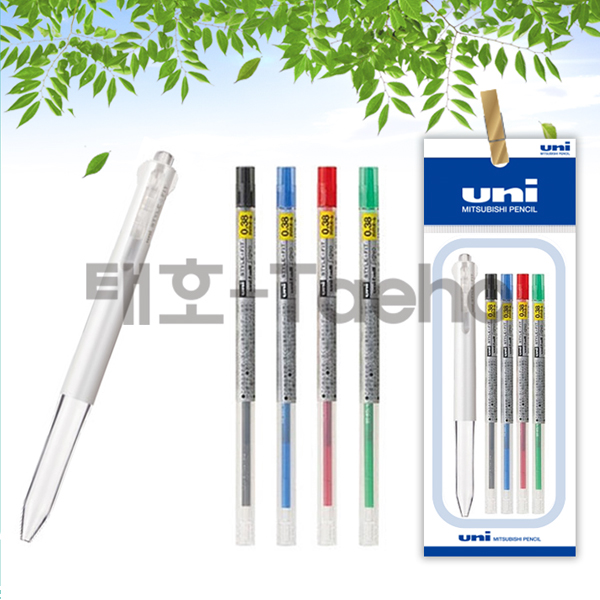 유니 스타일핏트 4색 홀더 UE4H-227 + 0.38mm 리필 세트 10,500원