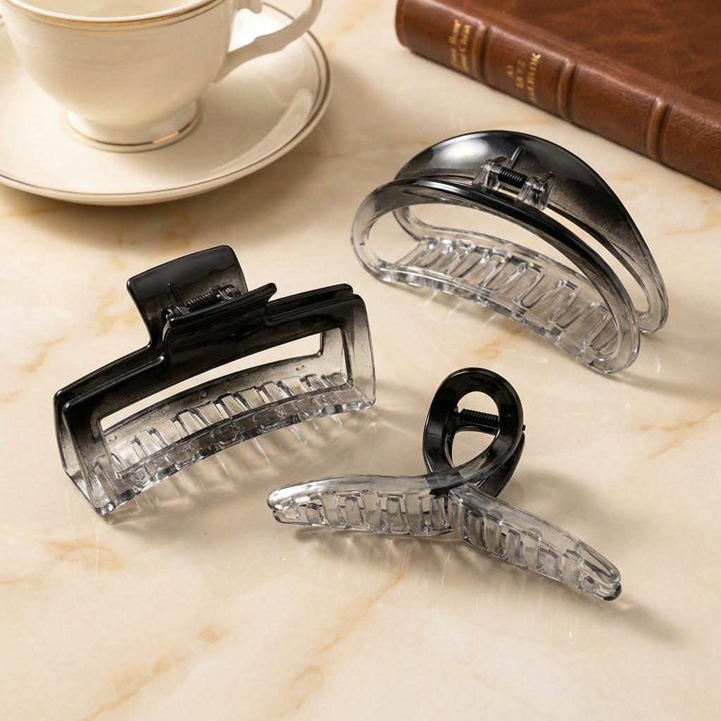 진우 헤어집게핀 올림머리 반묶음 무광 대형 꼬임 메탈 사각 진주 리본 머리핀, 1개, 반원 3,340원