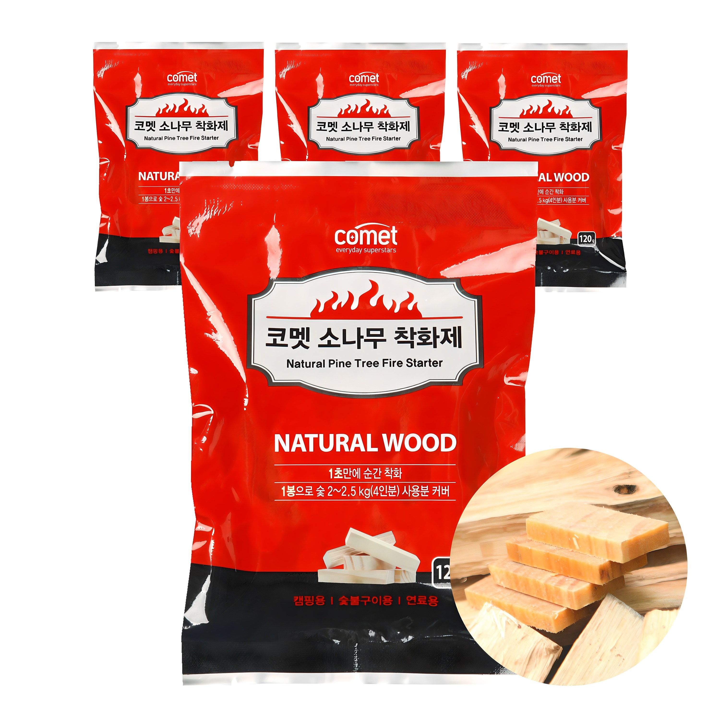 코멧 100% 천연 소나무 착화제 4개입x4팩 7,990원