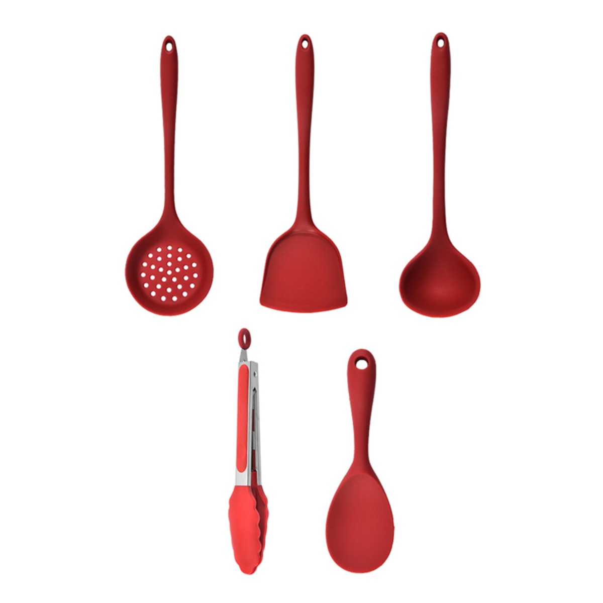 시우리빙 레드 실리콘 조리도구 세트 5종, 레드, 1개, 5종 12,000원