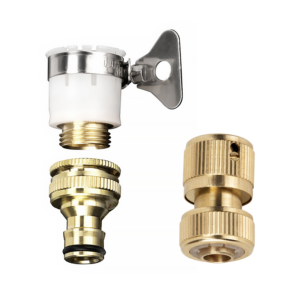 리빙로드 수도꼭지 호스 연결 커넥터 (알루미늄 라이트 세트), 골드, 1개 9,800원
