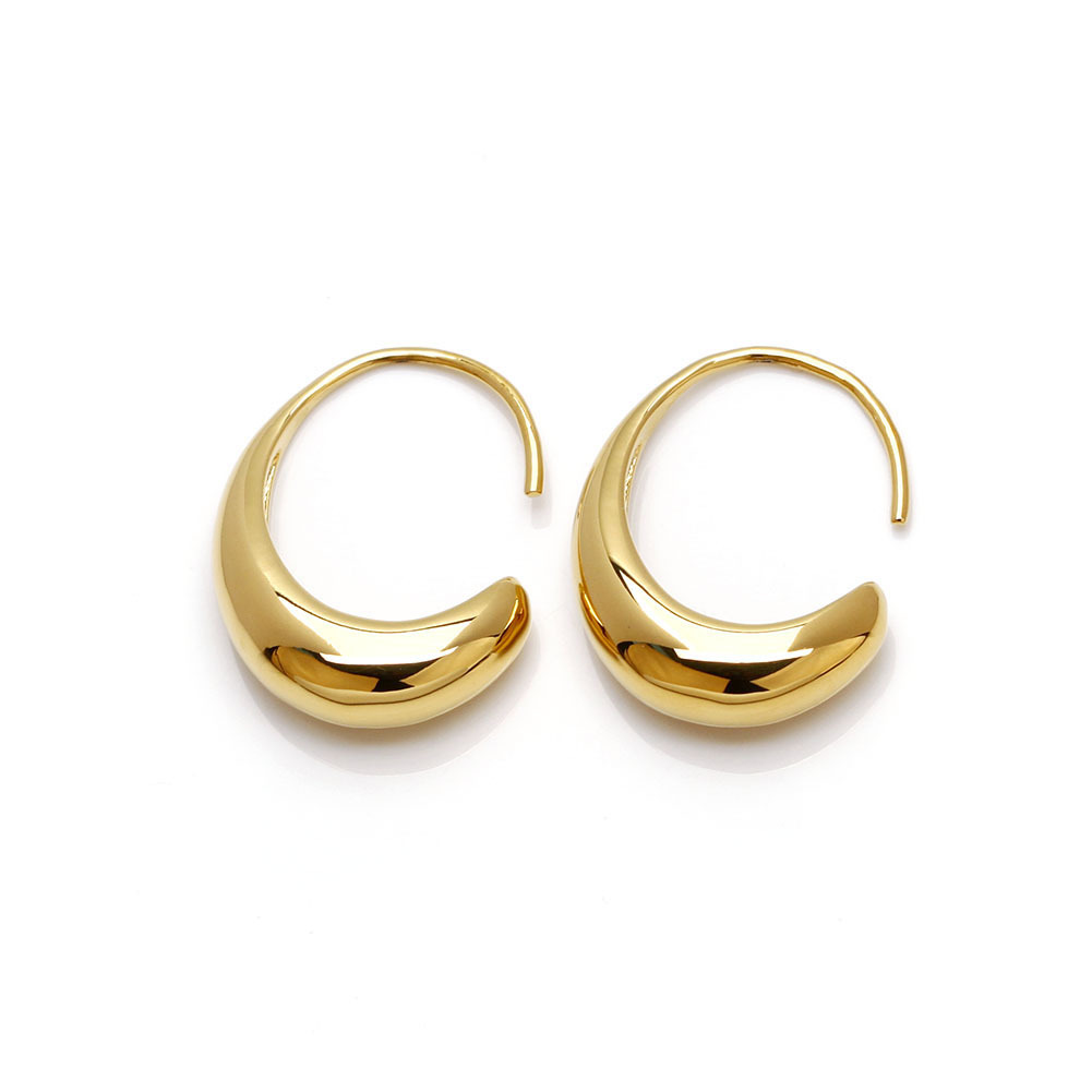 Ramlove 18k 골드 타원형 귀걸이 침 링 귀걸이 하이엔드 어쿠스틱 귀걸이 도금 CLX-001 69,000원