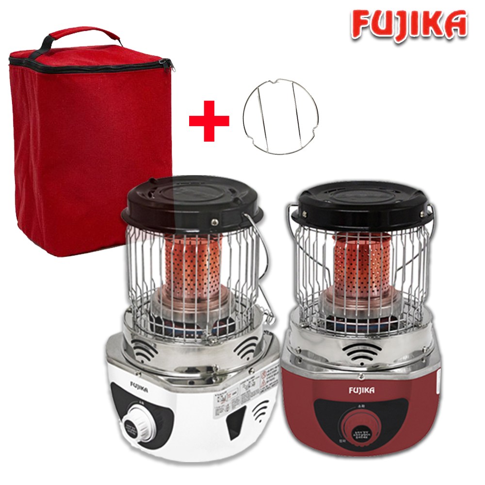 야외 휴대용 캠핑 소형 미니 후지카 부탄 가스 난로+ 전용가방+ 상부망  화이트 레드 히터 야외용 캠핑용 차박 원터치점화 2중 안전장치 야외용 공사장 이동손잡이 캠핑장 스토브 168,000원