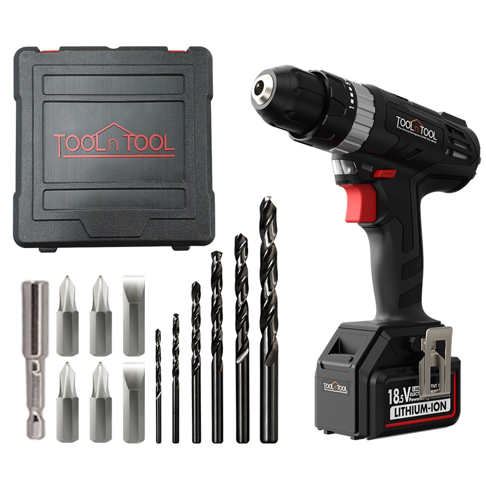 툴앤툴 18.5V 충전식 무선 전동드릴 TNT-REX18 LIZ (+드릴 필수 액세서리), 1개 59,900원