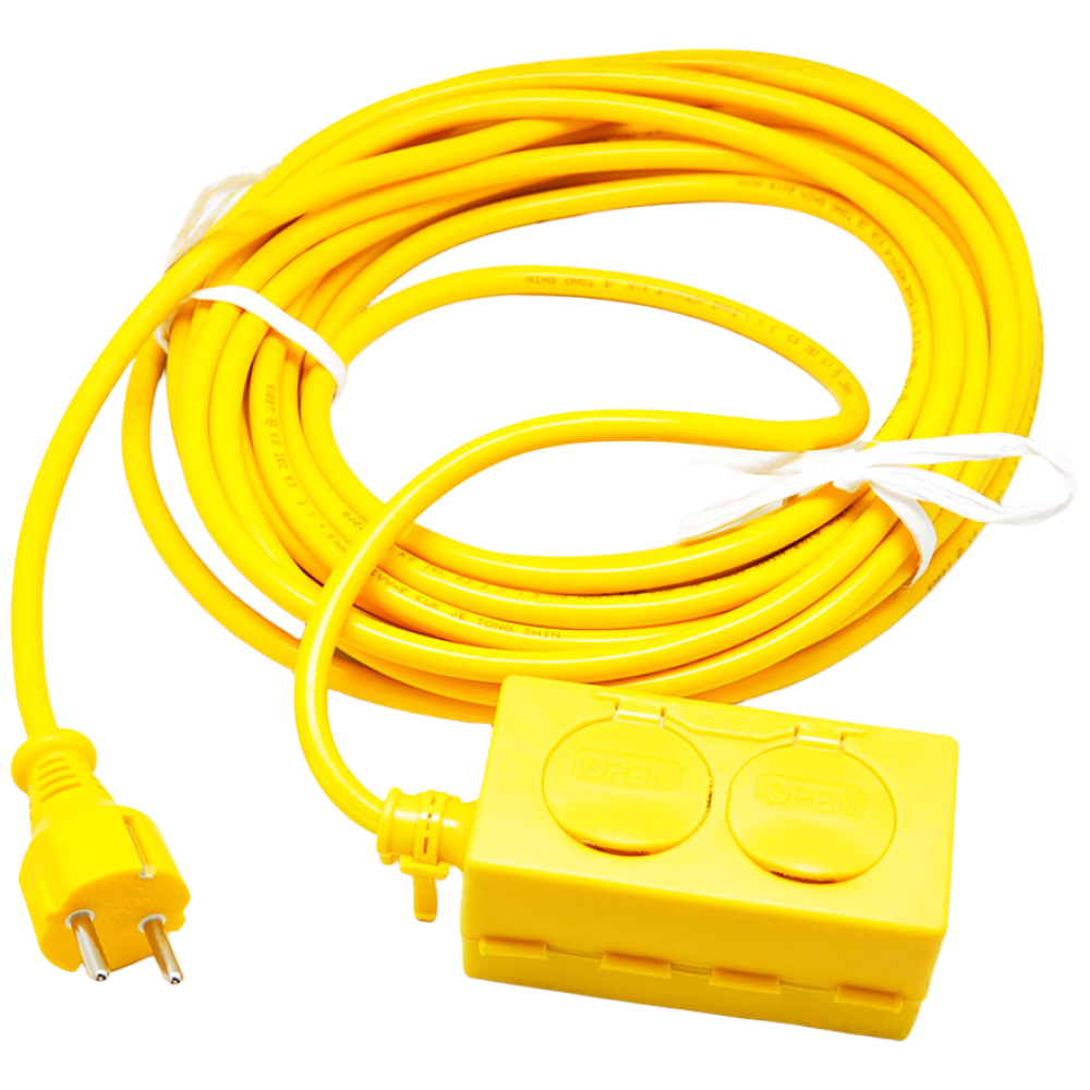국산 전기 연장선 이동형 2구 콘센트 캠핑용 산업용 리드선 멀티탭 3200W, 1개, 옐로우, 50m 77,900원