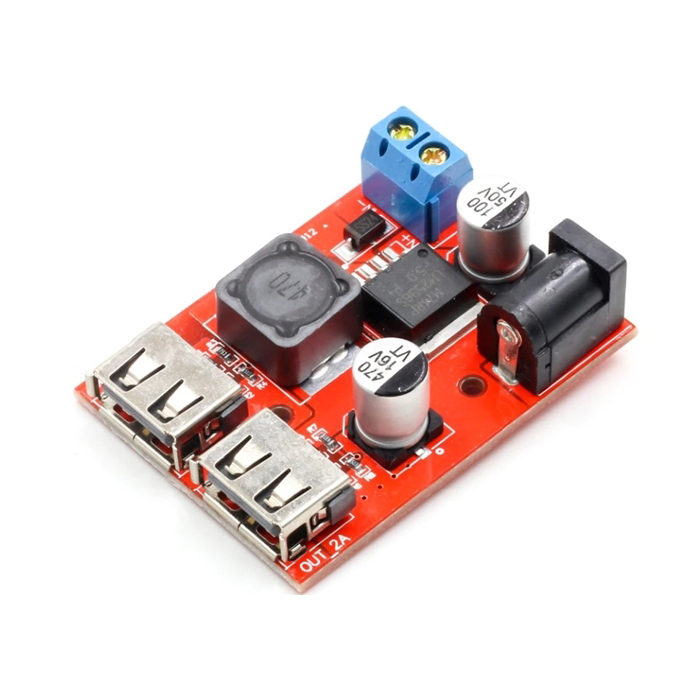 아두이노 3A 정전압 스텝다운 모듈 LM2596 Step Down DUAL USB II, 1개 2,420원