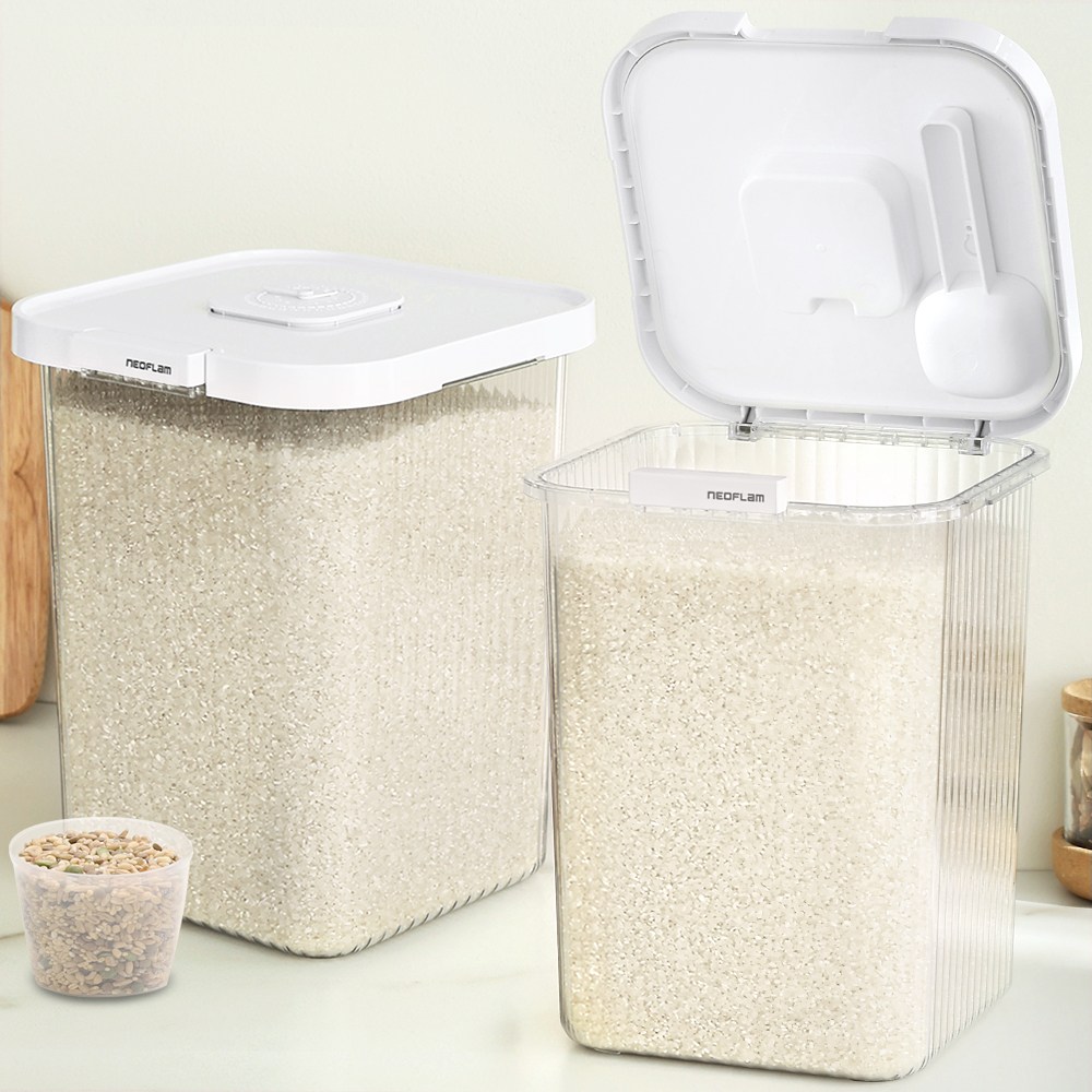 1+1 네오플램 원터치 밀폐 쌀통 쌀보관용기 잡곡통 세트 10kg 32,490원