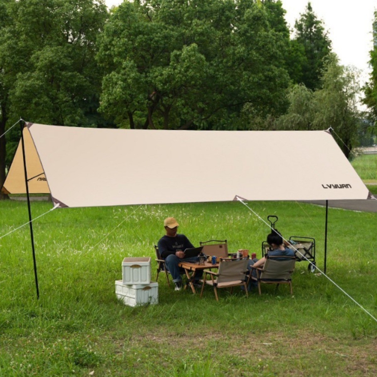 녹원 감성 캠핑 헥사 렉타 방수 그늘막 타프 64,000원