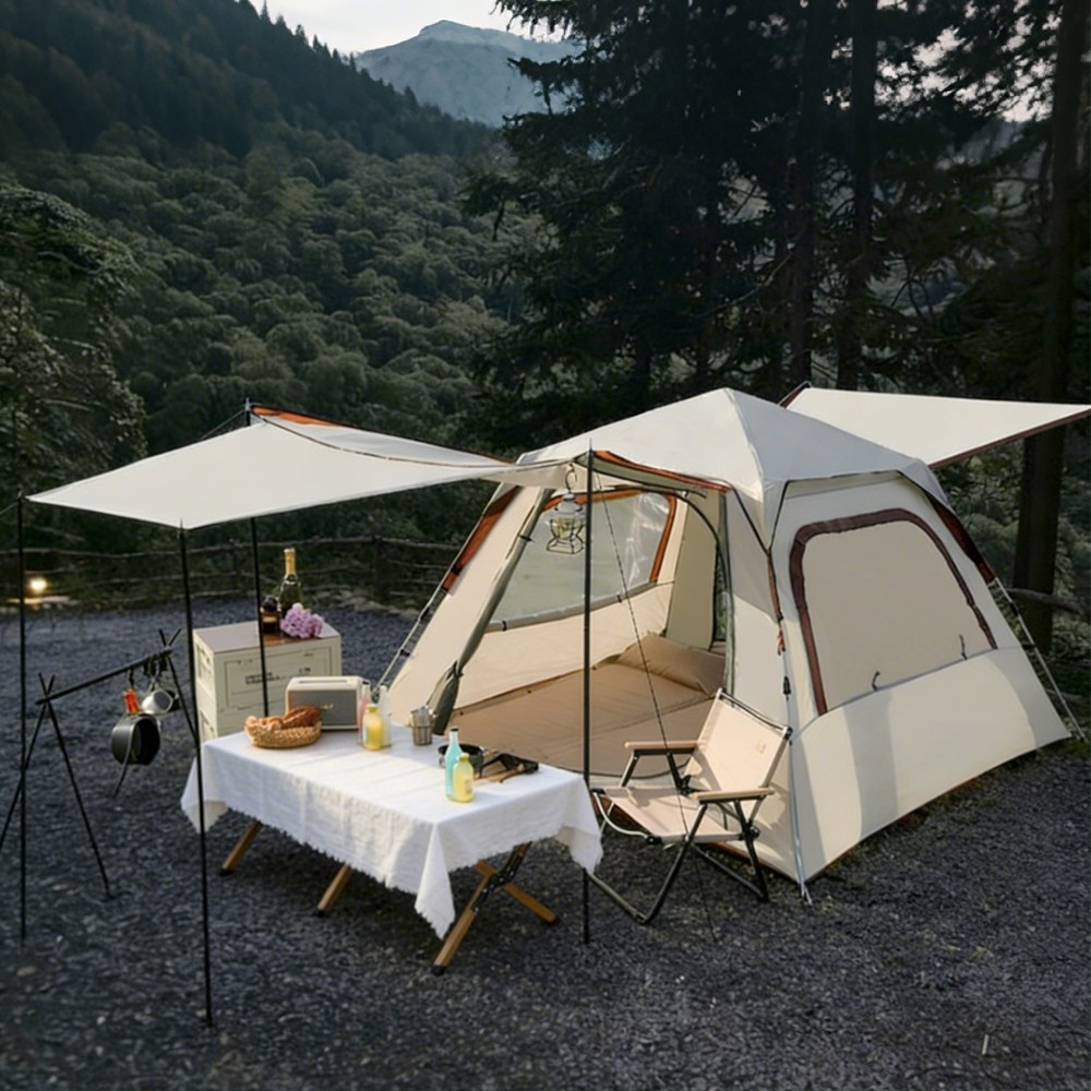 무즈 원터치 그늘막텐트 자동 대형 방수 감성 캠핑, 4-6인용, 베이지 79,000원