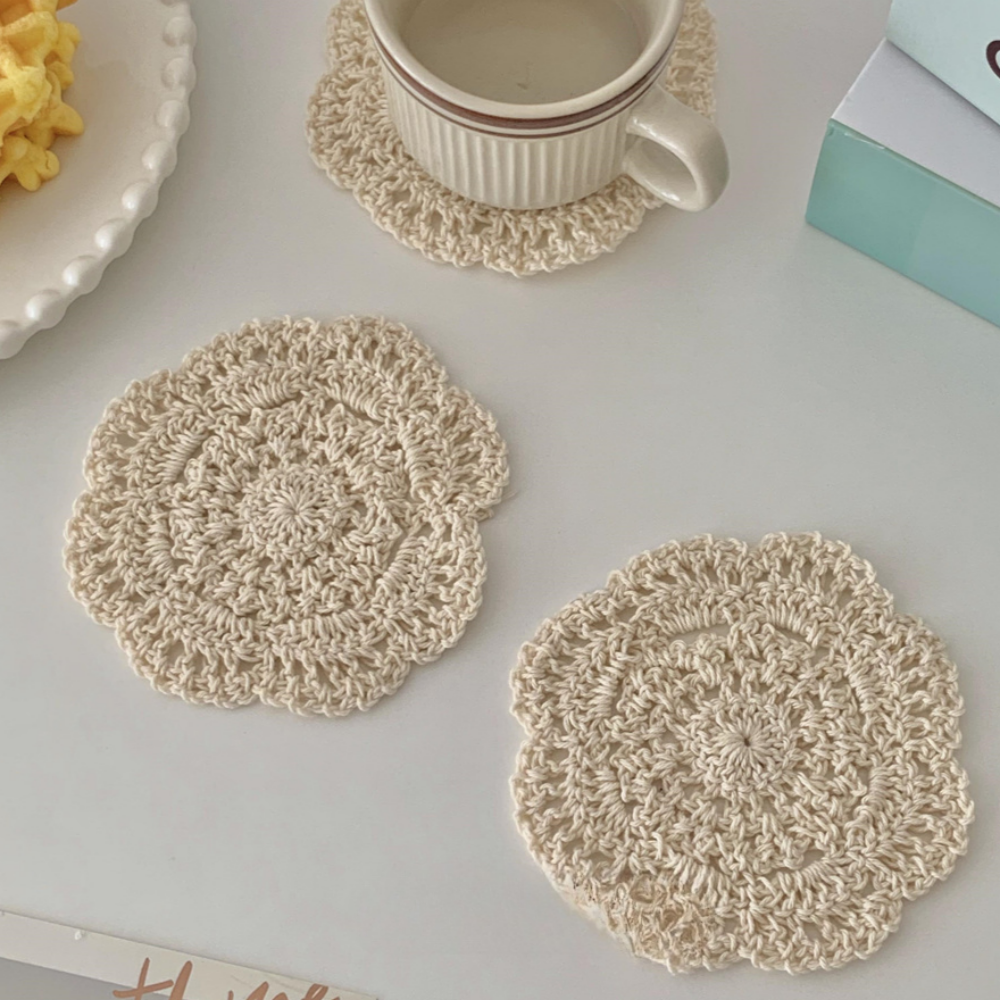 코지웨이브 빈티지 뜨개 코스터 컵받침 4P 5,900원
