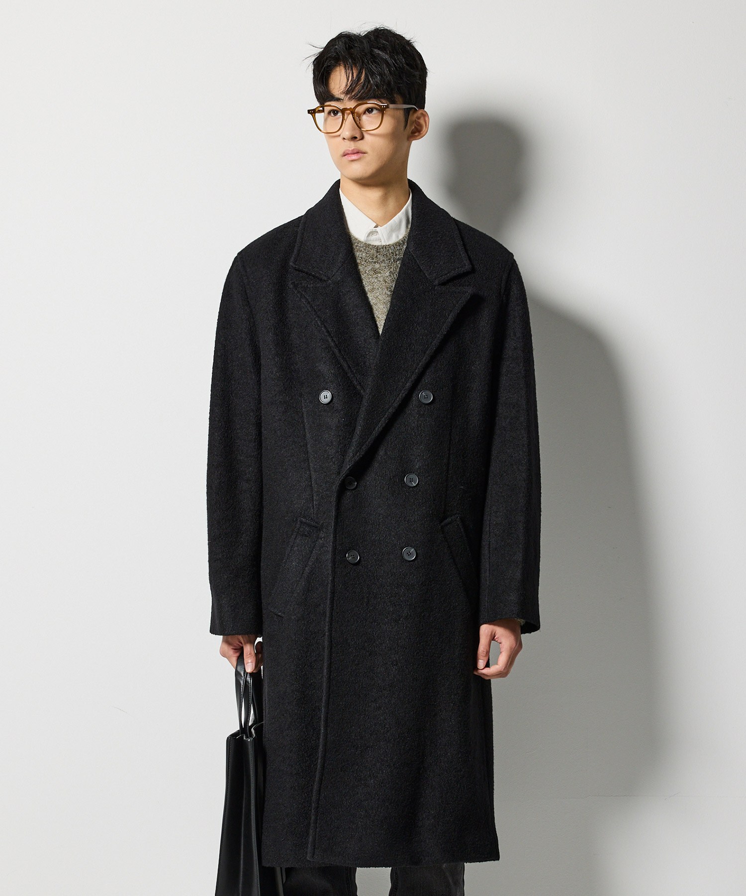 [STCO] 남성 더블 브레스티드 부클 WOOL 코트 오버핏 블랙 139,000원