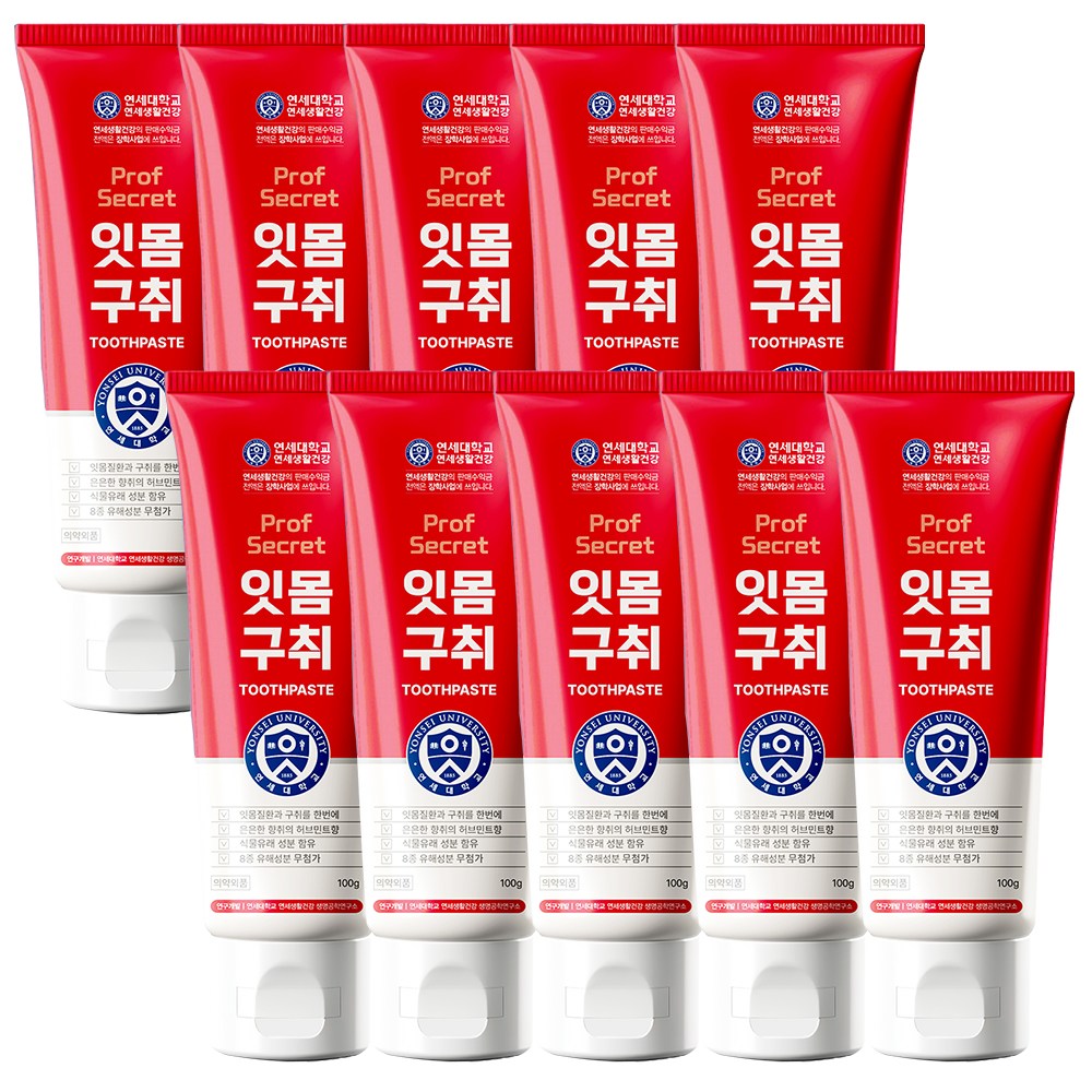 연세생활건강 프로프 시크릿 잇몸구취 치약, 100g, 10개 15,980원