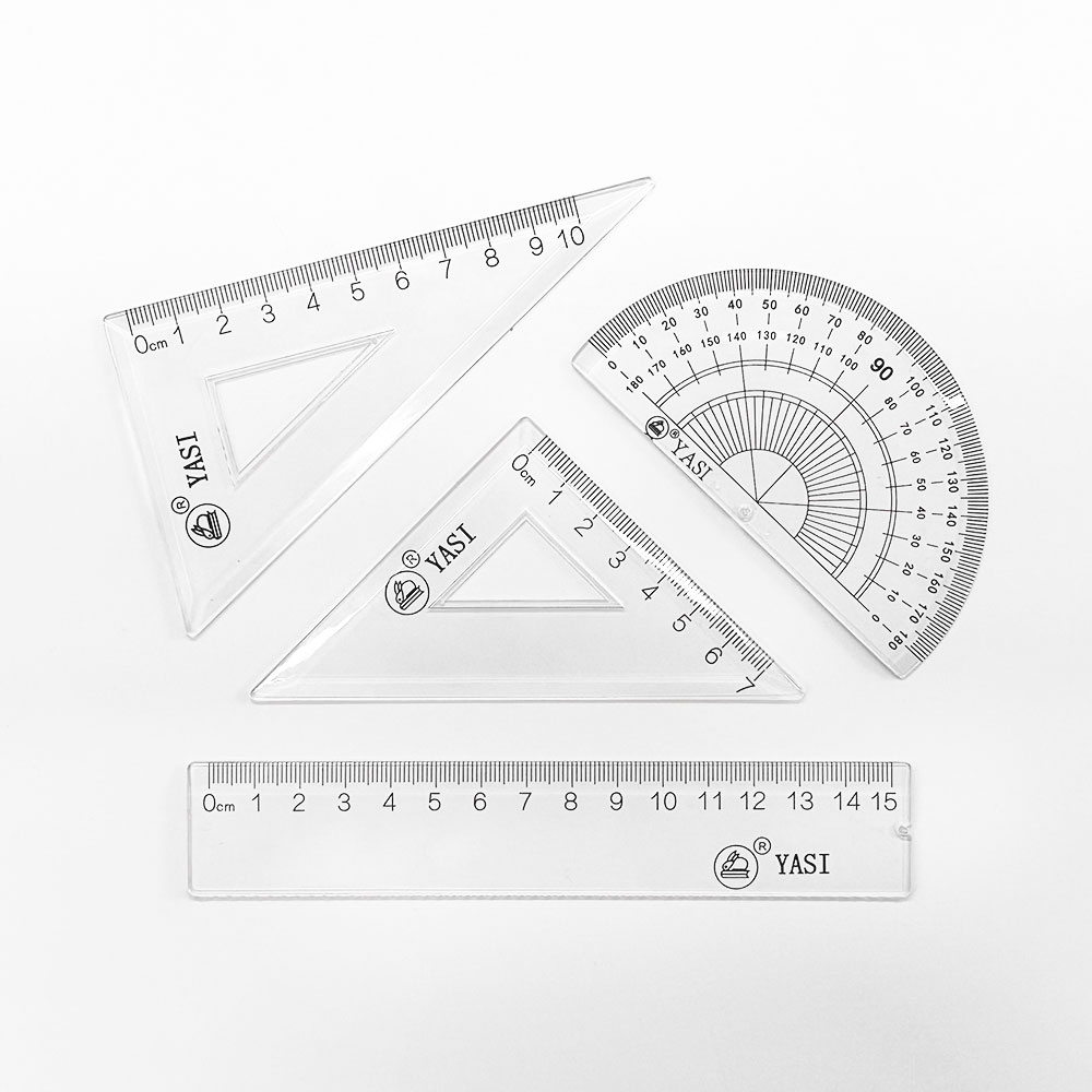 투명 삼각자, 각도기, 15cm자 4종 Set 하드케이스 7,900원