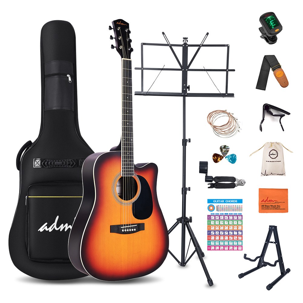 ADM 어쿠스틱 기타 41인치 풀사이즈 컷어웨이, 청소년 성인 입문용, 선버스트, 1세트, JA212 152,700원