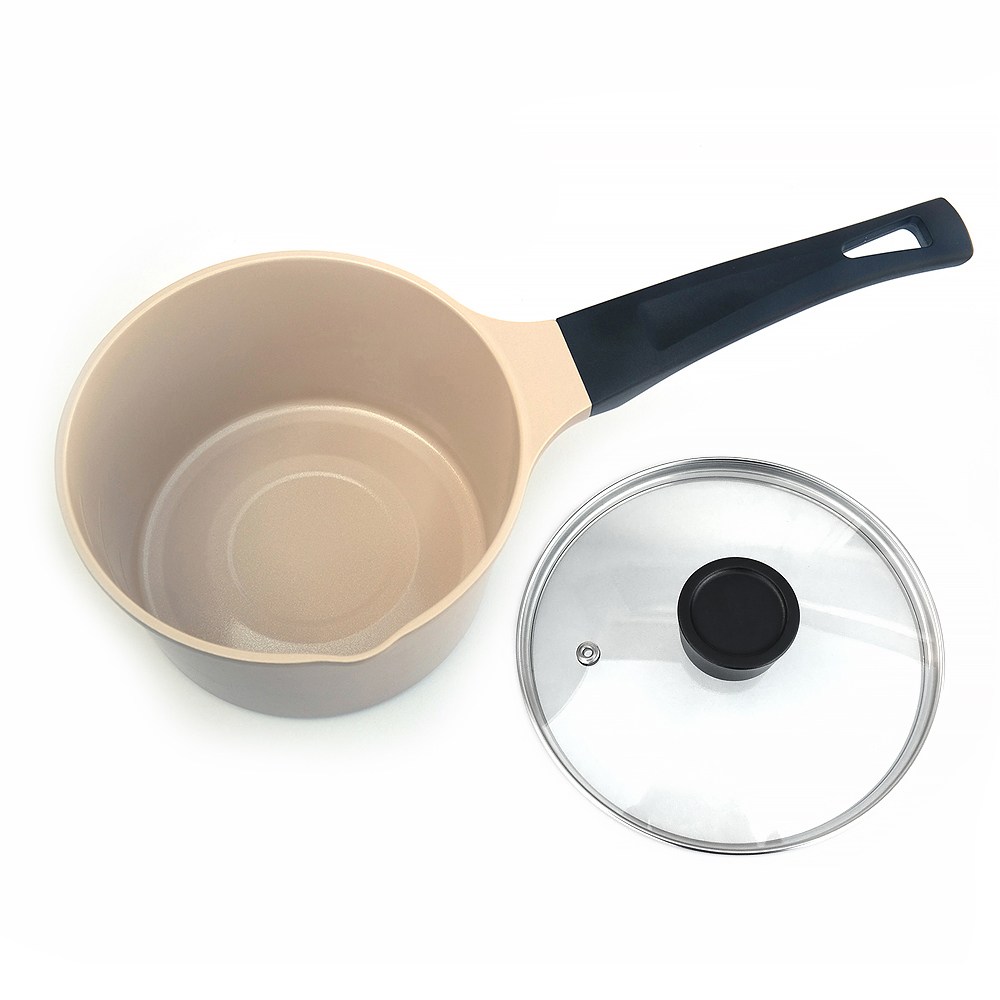 [특허] 신박한 고화력 라면냄비 세라믹(가스용, 유리뚜껑포함) 1인용 2인용 편수 냄비 한손 라면 전용 짜파게티 불닭 라면냄비 누릉지 밀크팬 16 18, 1개, 베이지, 17cm 21,590원