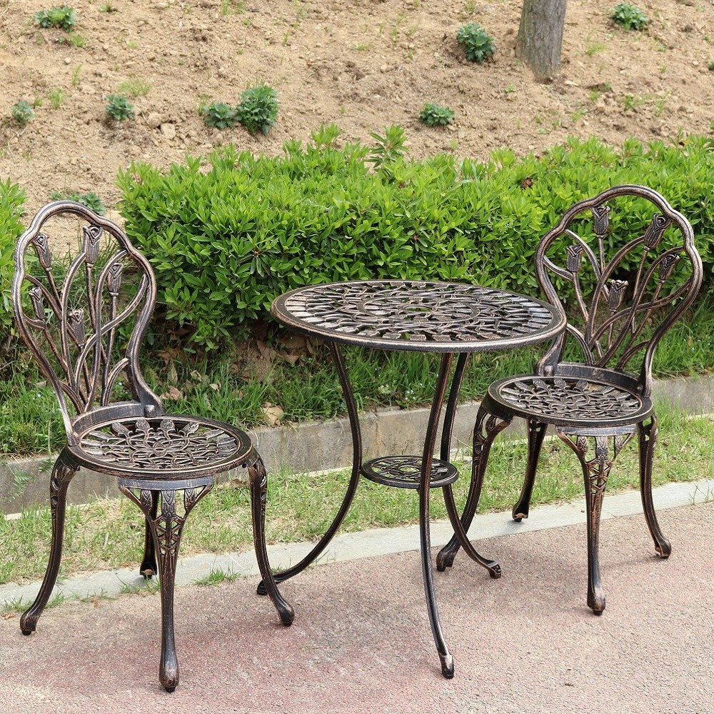 [국내배송] 소프트유가구 튤립주물2인세트 야외 펜션 테라스 테이블세트 214,000원