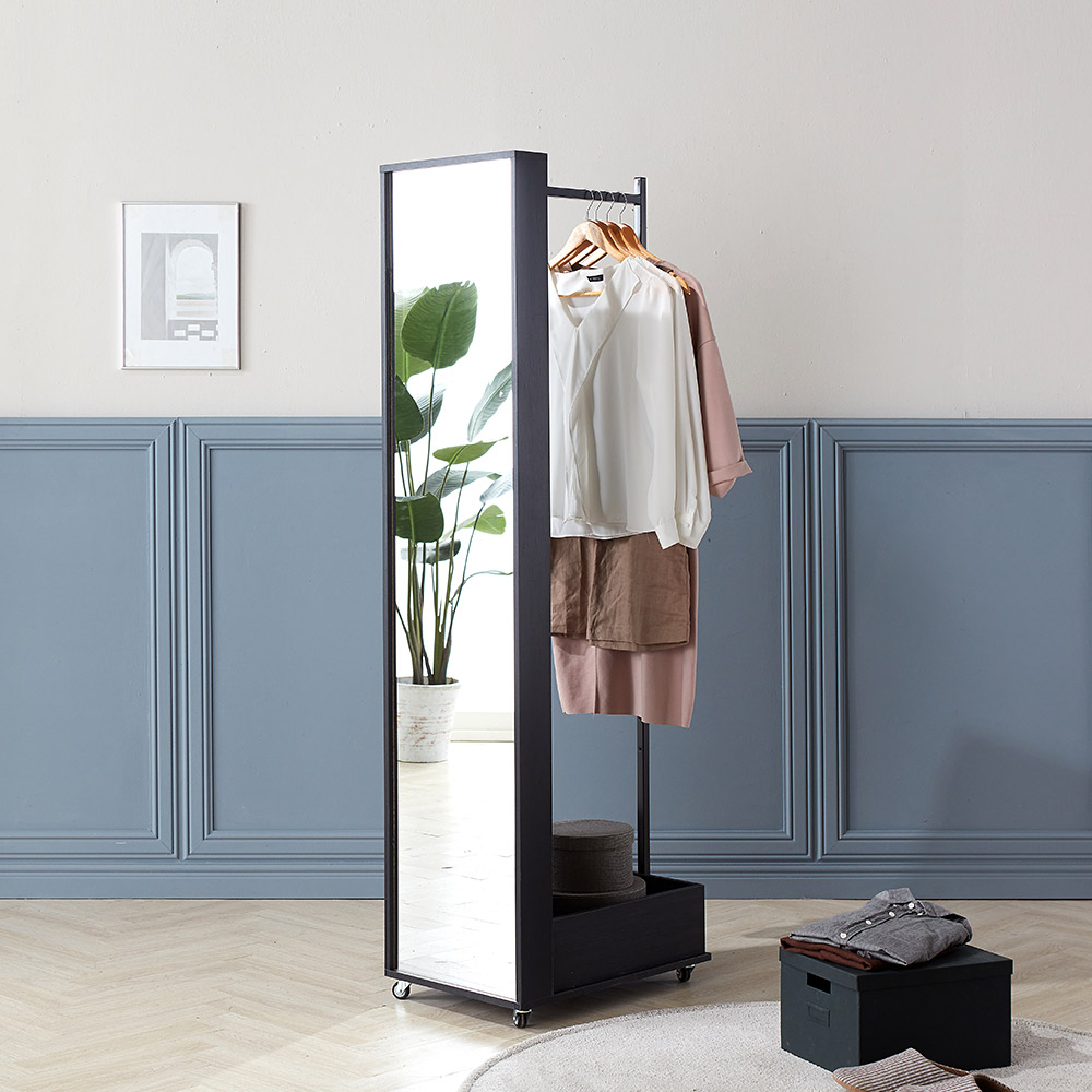 리시스 멀티이동형 전신거울 1단 수납 행거, 블랙 119,000원