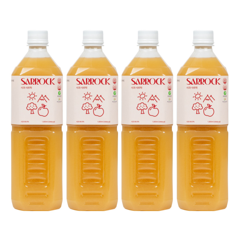 1L대용량 100프로 NFC 착즙주스 사과 샤르락 물한방울도 넣지 않은 사과즙 해썹, 4개, 1L 42,900원