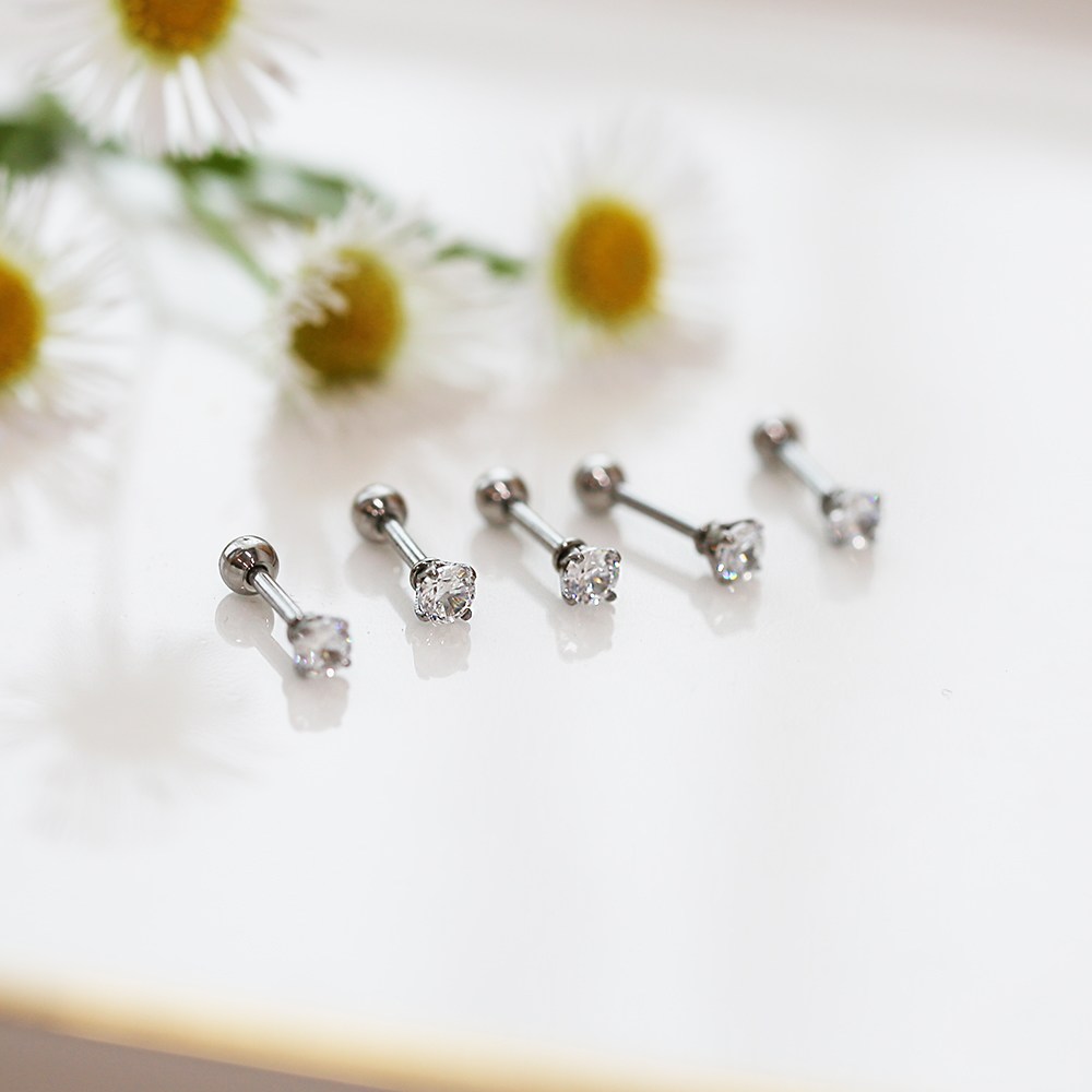 미다미 [5P세트] 3/4/5mm 클리어 크리스탈 큐빅 피어싱세트 17,900원