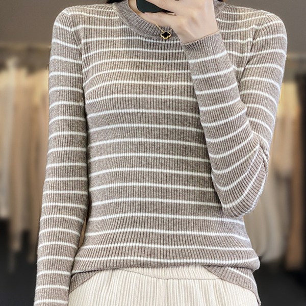 에리페 여성용 슬림핏 골지 스트라이프 라인 긴팔 22,800원