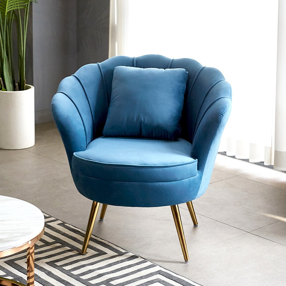 릴리 1인 소파 북유럽 패브릭 모던 벨벳 골드 쇼파, 딥블루-골드다리 115,000원