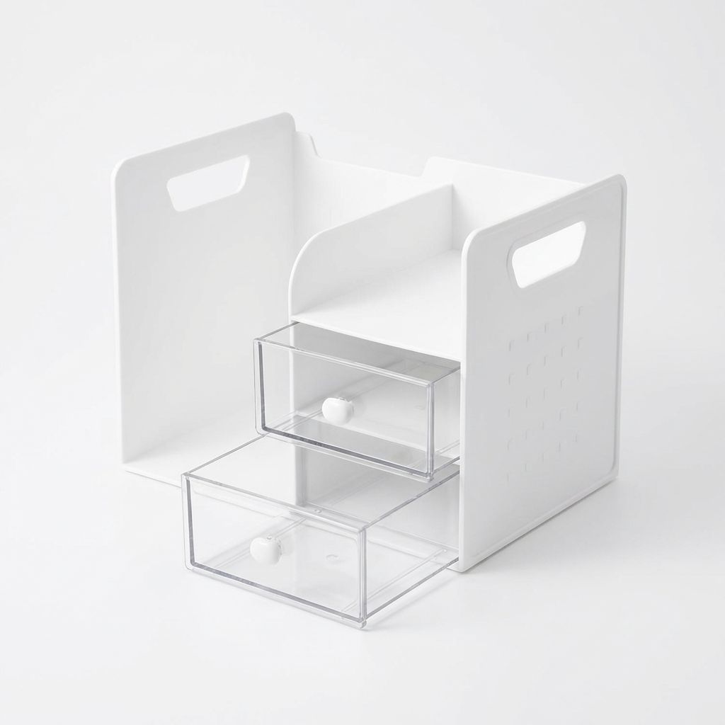 책상용 2단 서랍 미니 책꽂이 수납 선반 데스크 오거나이저, 1개, 화이트 16,900원