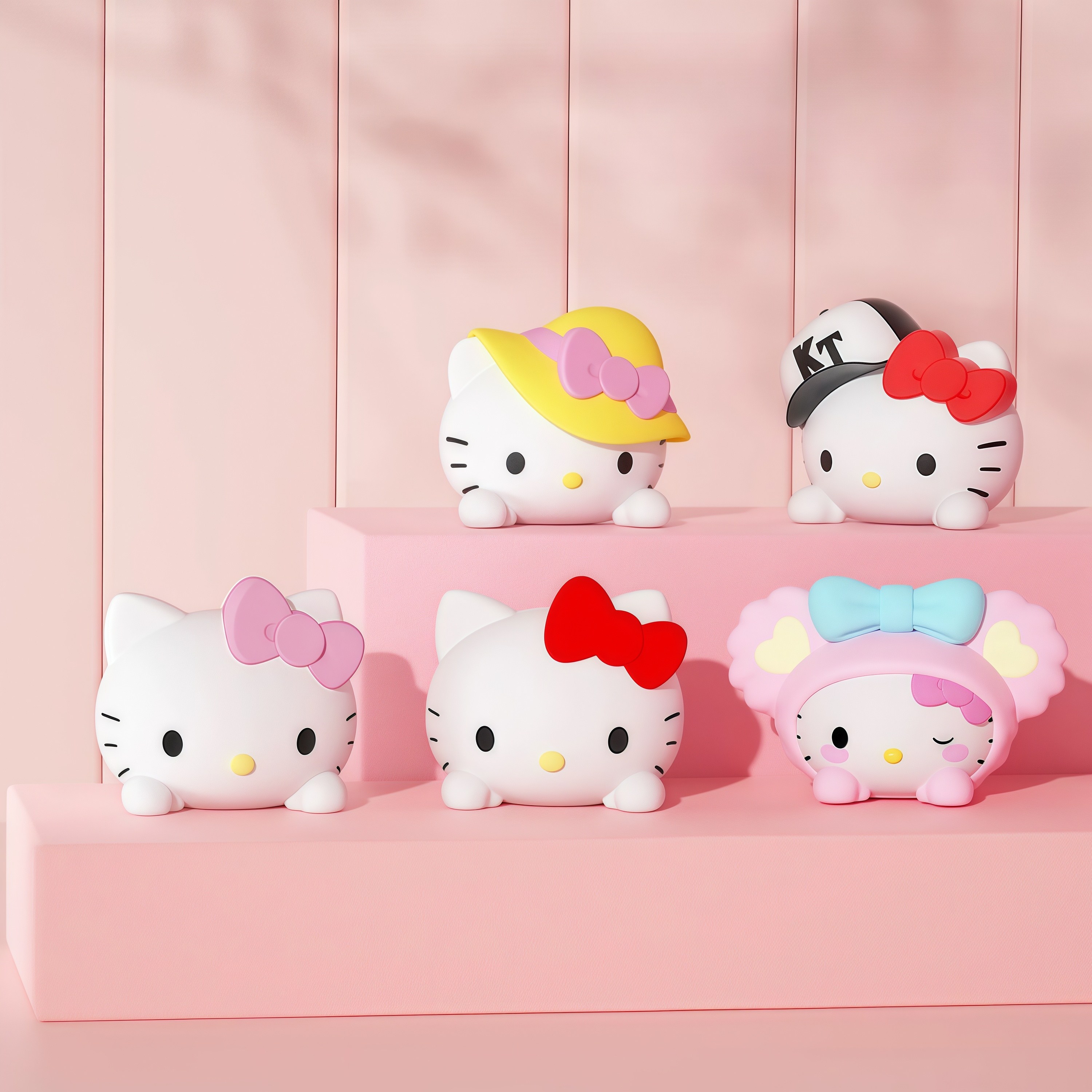 [Hello Kitty]헬로키티 인형 차량용 꾸미기, 귀여운 파파 인형, 모니터, 데스크 장식용,인형 5개 세트, 1세트, 화이트 21,000원