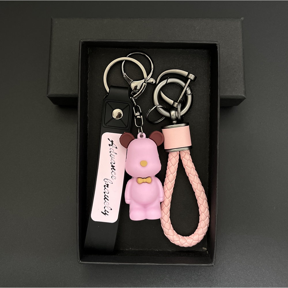 다은랜드 귀여운 곰돌이 키링 베어 열쇠고리 차키링 스트랩형 키홀더, 핑크, 1개 8,200원
